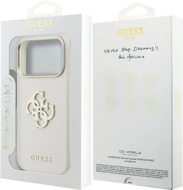 Etui Guess FW Resin Logo do Apple iPhone 17 Pro Max Beige (GUHCP17X5PS4RGGE) - obraz 8