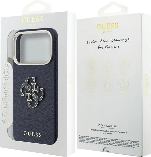 Etui Guess FW Resin Logo do Apple iPhone 17 Pro Max Blue (GUHCP17X5PS4RGGB) - obraz 8