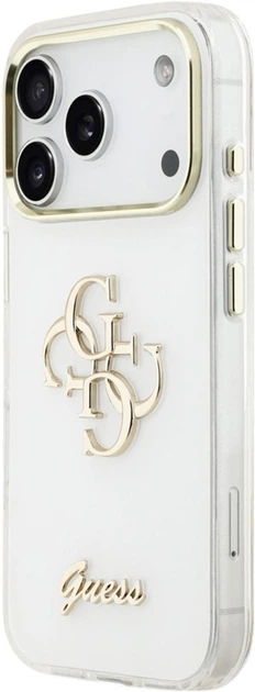Etui Guess IML 4G Script Metal do Apple iPhone 17 Pro Max White (GUHCP17X5HC4MLSH) - obraz 2