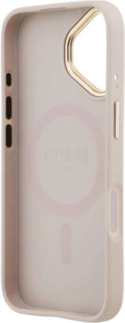Etui Guess Grained Strass Logo MagSafe do Apple iPhone 17 Pink (GUHMP17SPGCRMDEP) - obraz 7