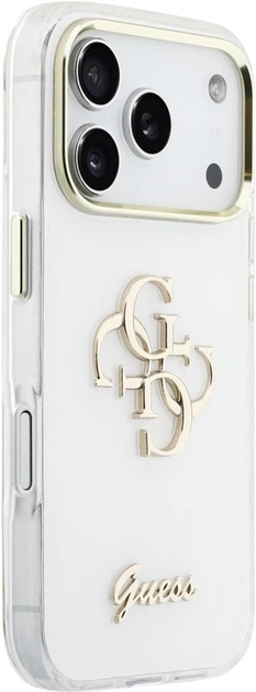 Etui Guess IML 4G Script Metal do Apple iPhone 17 Pro Max White (GUHCP17X5HC4MLSH) - obraz 4