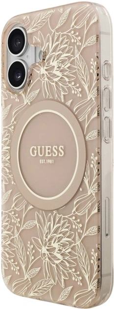 Чохол Guess IML Flowers Electro Pearl Strap MagSafe для Apple iPhone 17 Pink (GUHMP17SHCPOFPP) - зображення 2