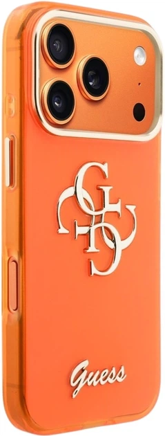 Etui Guess IML 4G Script Metal do Apple iPhone 17 Pro Orange (GUHCP17L5HC4MLSB) - obraz 4