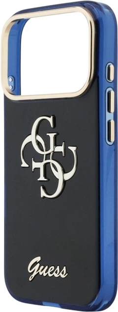 Etui Guess IML 4G Script Metal do Apple iPhone 17 Pro Blue (GUHCP17L5HC4MLSB) - obraz 6