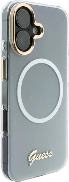 Etui Guess IML Gradient Script Metal MagSafe do Apple iPhone 17 White (GUHMP17S5HTGMCSH) - obraz 4