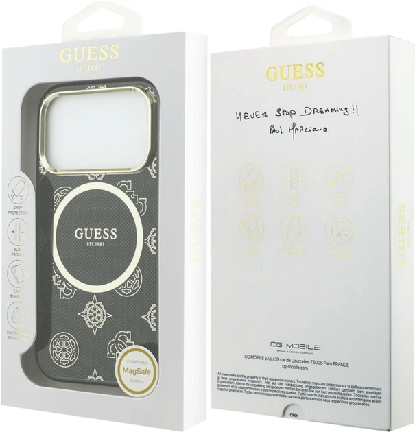 Чохол Guess IML Peony Dot MagSafe для Apple iPhone 17 Pro Black (GUHMP17L5HPOEDK) - зображення 8
