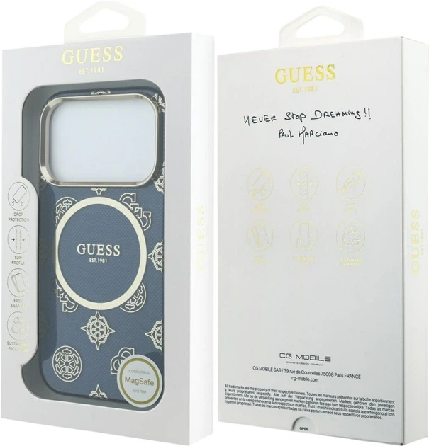 Чохол Guess IML Peony Dot MagSafe для Apple iPhone 17 Pro Blue (GUHMP17L5HPOEDB) - зображення 8