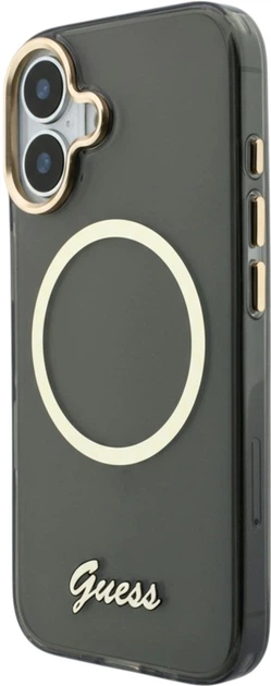 Etui Guess IML Script Metal MagSafe do Apple iPhone 17 Black (GUHMP17S5HTCSMSK) - obraz 2