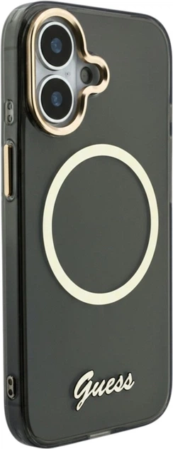 Etui Guess IML Script Metal MagSafe do Apple iPhone 17 Black (GUHMP17S5HTCSMSK) - obraz 4