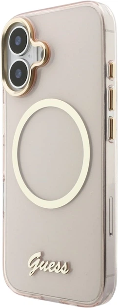 Etui Guess IML Script Metal MagSafe do Apple iPhone 17 Pink (GUHMP17S5HTCSMSP) - obraz 2