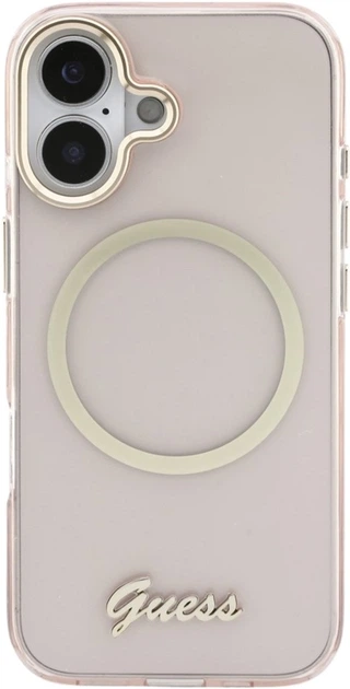 Etui Guess IML Script Metal MagSafe do Apple iPhone 17 Pink (GUHMP17S5HTCSMSP) - obraz 3