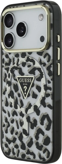 Чохол Guess Leopard Glitter MagSafe для Apple iPhone 17 Pro Black (GUHMP17LHLEGTGLK) - зображення 2