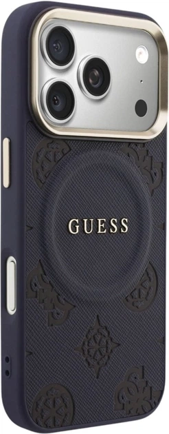 Etui Guess Peony Hot Stamp MagSafe do Apple iPhone 17 Pro Blue (GUHMP17LPSAMSECB) - obraz 4