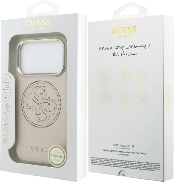 Etui Guess Perforated 4G MagSafe do Apple iPhone 17 Pro Max Pink (GUHMP17X5PG4SRGP) - obraz 8