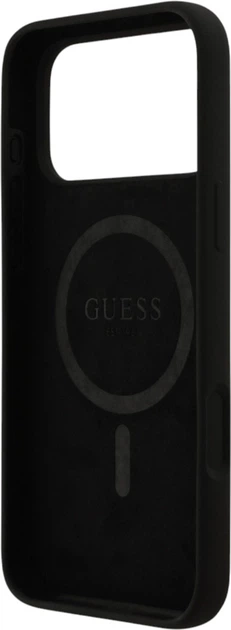 Etui Guess Silicone Logo Strass 4G MagSafe do Apple iPhone 17 Pro Max Black (GUHMP17XM4DGPK) - obraz 7