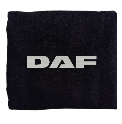 Рушник з вишивкою махровий банний 70*140 чорний автомобілісту ДАФ DAF 00451 - Фото 1 Рушник з вишивкою махровий банний 70*140 чорний автомобілісту ДАФ DAF 00451 - зображення 1