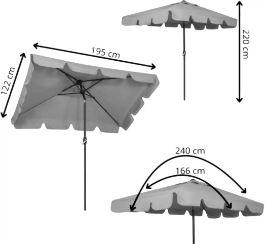 Parasol ogrodowy Springos GU0038 Szara - obraz 8