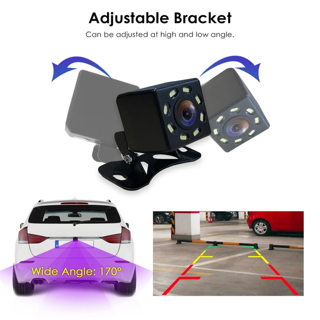 Универсальная камера заднего вида для авто SXT-103 8 LED (CVBS / Аналог): парковочная с разметкой, угол 170°, влагозащита IP68 - изображение 4