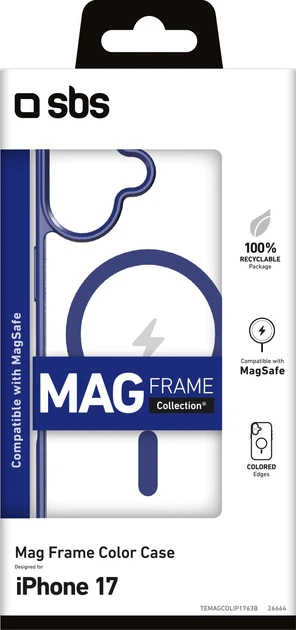 Чохол SBS Mag Frame для Apple iPhone 17 Blue (TEMAGCOLIP1763B) - зображення 2