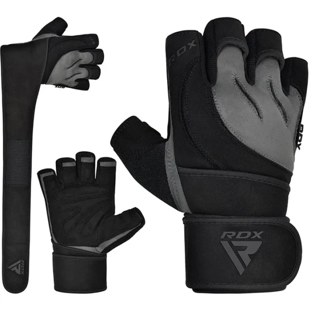 Рукавички Для Залу RDX L4 Open Finger Weightlifting Gym Gloves Чорний M (WGM-L4G-M) - Фото 3 Рукавички Для Залу RDX L4 Open Finger Weightlifting Gym Gloves Чорний M (WGM-L4G-M) - зображення 3