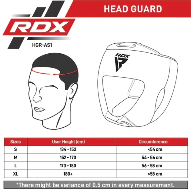 Боксерський Шолом RDX Boxing Head Guard AS1 Червоний M (HGR-AS1R-M) - изображение 5