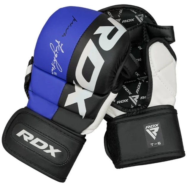 Рукавички Для MMA RDX T6 MMA Sparring Gloves Чорно-Синій M (GGR-T6U-M) - изображение 3
