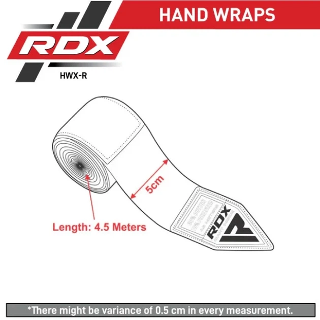 Бинти RDX WX Professional Boxing Hand Wraps Чорний MISC (HWX-RB+) - Фото 6 Бинти RDX WX Professional Boxing Hand Wraps Чорний MISC (HWX-RB+) - зображення 6