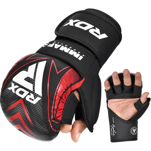 Рукавички Для MMA RDX IMMAF Approved Shooter Grappling Gloves Чорно-Червоний XL (GSR-IMF-1R-XL) - Фото 4 Рукавички Для MMA RDX IMMAF Approved Shooter Grappling Gloves Чорно-Червоний XL (GSR-IMF-1R-XL) - изображение 4