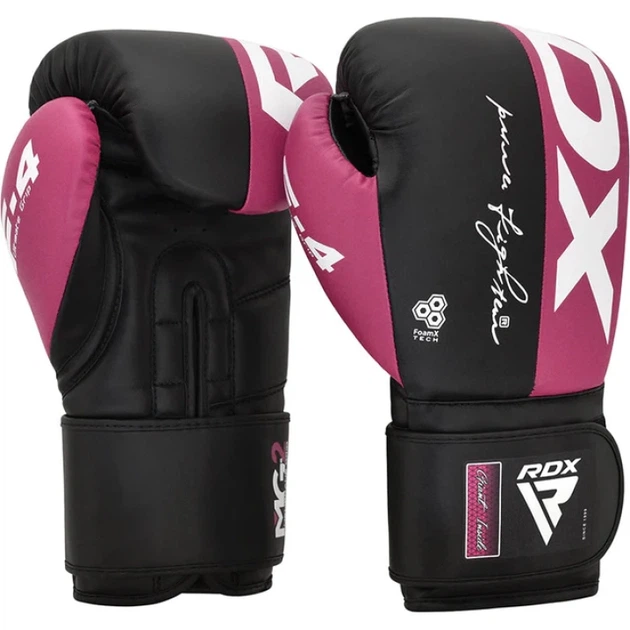 Боксерські Рукавички RDX F4 Boxing Sparring Gloves Hook & Loop RDX Рожевий 10oz (BGR-F4P-10oz) - изображение 2