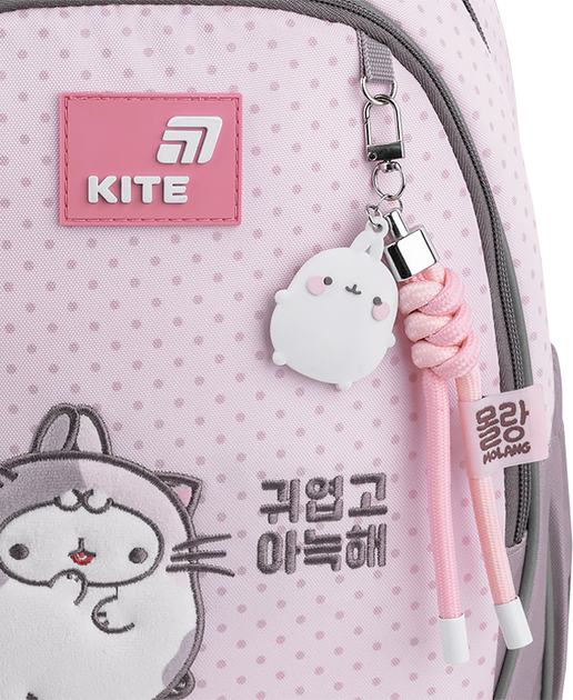 Рюкзак школьный Kite 700M Molang для девочки Розовый 38x28x16см 18л легкий Ортопедический 1-4 класс спинка Ergo Kids (ML26-700M) - изображение 16