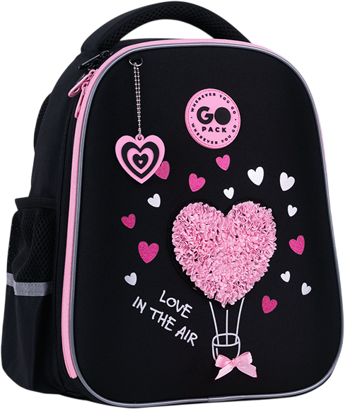 Рюкзак GoPack Напівкаркасний Education Heart 34.5x26x12.5 см Чорний (GO26-165S-2) - Фото 1 Рюкзак GoPack Напівкаркасний Education Heart 34.5x26x12.5 см Чорний (GO26-165S-2) - зображення 1