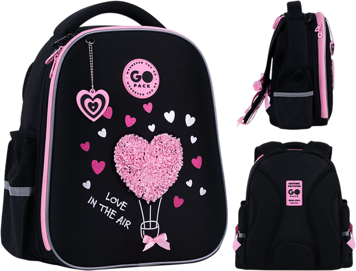 Рюкзак GoPack Напівкаркасний Education Heart 34.5x26x12.5 см Чорний (GO26-165S-2) - Фото 2 Рюкзак GoPack Напівкаркасний Education Heart 34.5x26x12.5 см Чорний (GO26-165S-2) - зображення 2