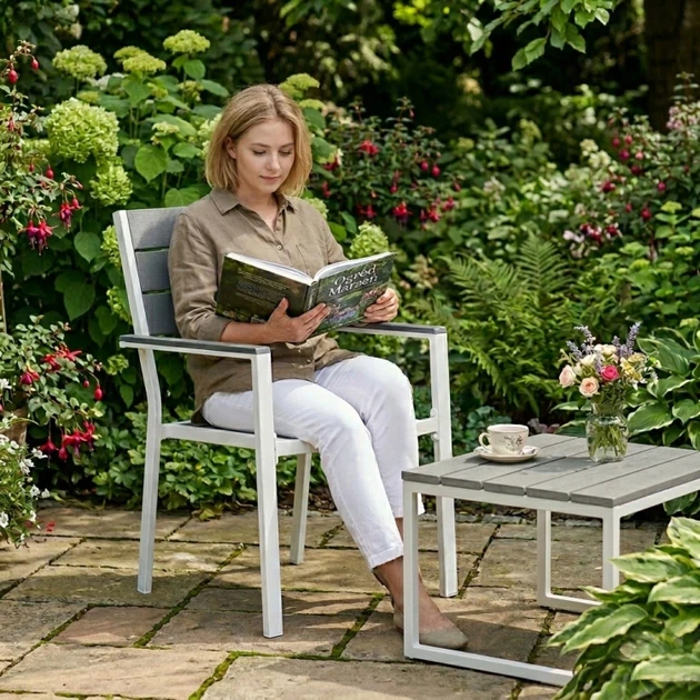 Zestaw krzeseł ogrodowych MultiGarden Biało-szary (YC-051KD-4-5) - obraz 5