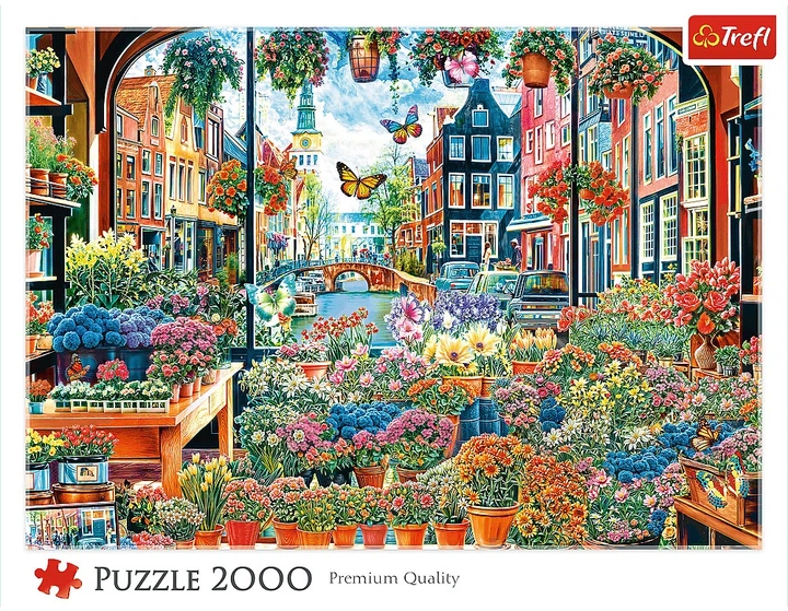 Puzzle Trefl Kwiaciarnia w Amsterdamie 2000 elementów 27128 (5900511271287) - obraz 2