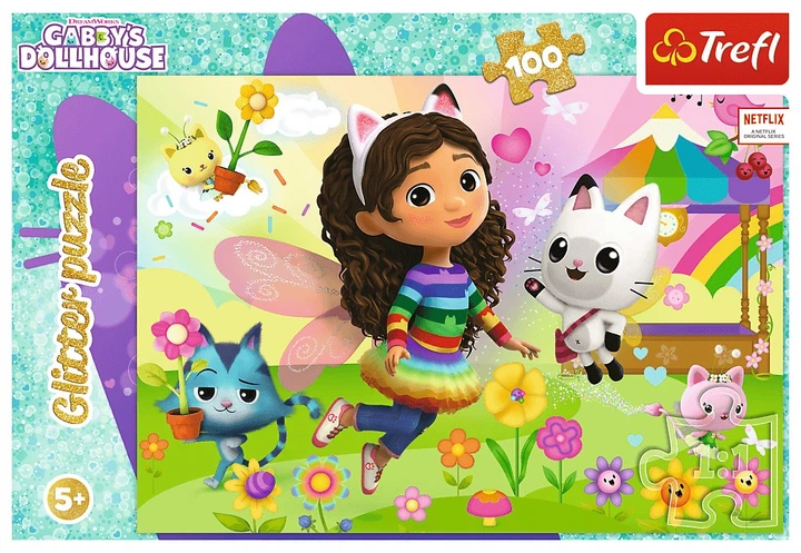 Пазл Trefl Glitter Ляльковий будинок Габбі: Блискуча Габбі 100 елементів 14832 (5900511148329) - зображення 2