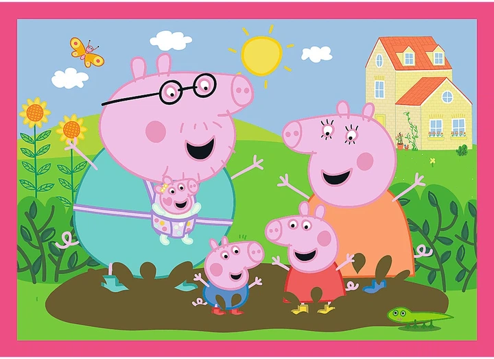 Zestaw puzzle Trefl 4 w 1 Peppa Pig: Peppa uwielbia przygody 12/15/20/24 elementów 34672 (5900511346725) - obraz 5