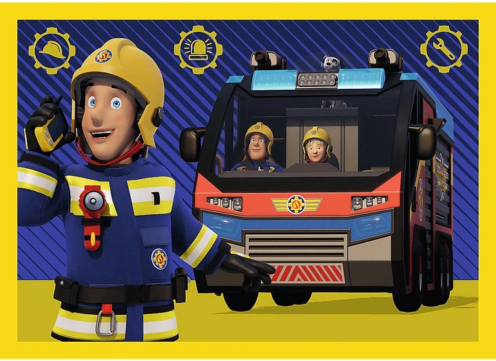 Набір пазлів Trefl 4в1 Пожежник Сем: Пожежник на виклику 35/48/54/70 елементів 34348 (5900511343489) - зображення 6