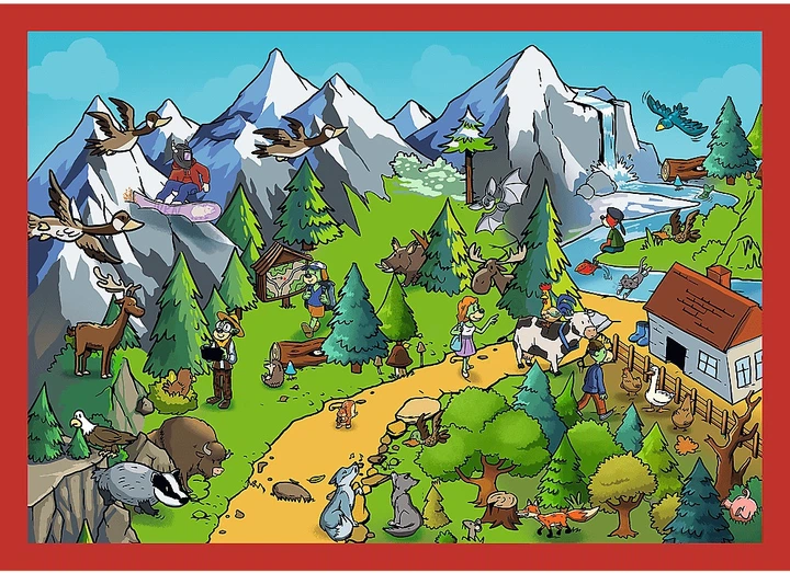 Набір пазлів Trefl 4в1 Родина Трефликів: Подорожі Трефликів 35/48/54/70 елементів 34675 (5900511346756) - зображення 6