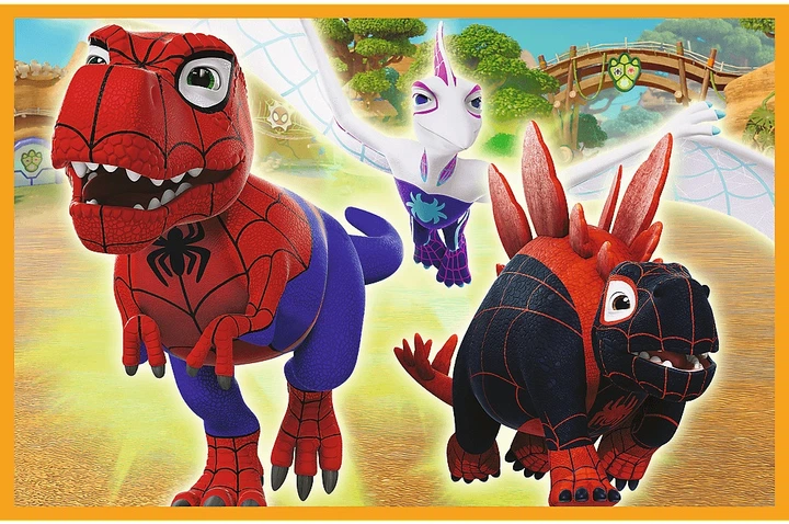 Набір пазлів Trefl Спайді: Спайді та динозаври 2 x 24 елементи 34432 (5900511344325) - зображення 3