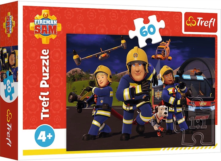 Пазл Trefl Fireman Sam: Герой у формі 60 елементів 17413 (5900511174137) - зображення 1