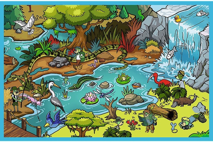 Набір пазлів Trefl The Treflik Family: Трефліки у країні тварин 2 x 70 елементів 34445 (5900511344455) - зображення 3