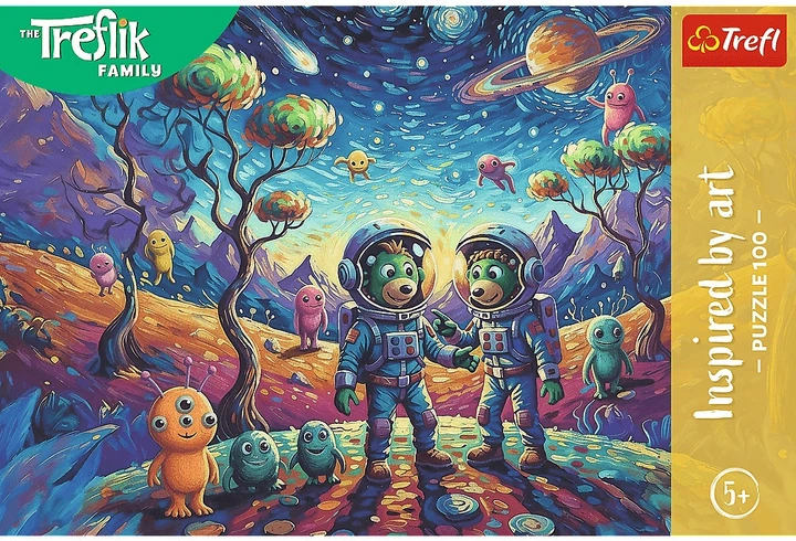 Пазл Trefl Inspired By Art The Treflik Family: Космічні фантазії 100 елементів 16562 (5900511165623) - зображення 2
