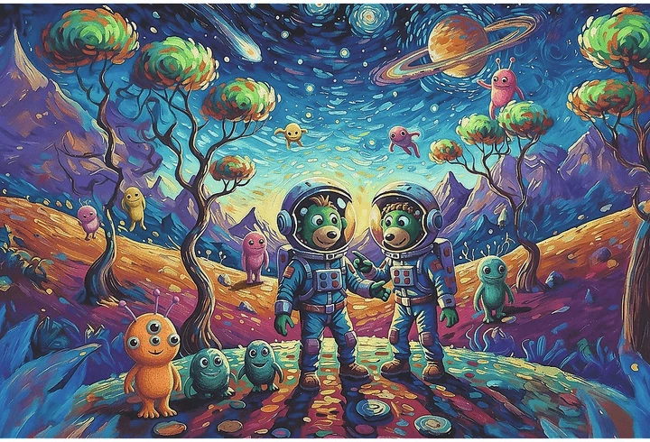 Пазл Trefl Inspired By Art The Treflik Family: Космічні фантазії 100 елементів 16562 (5900511165623) - зображення 3