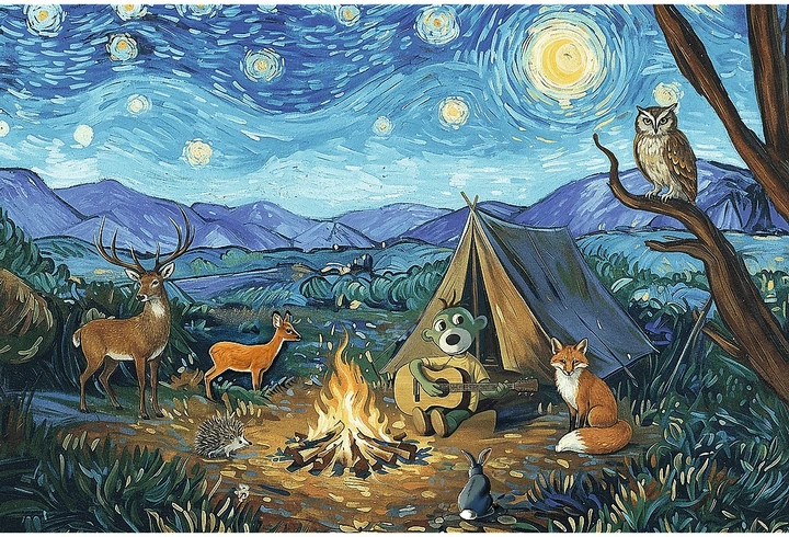 Puzzle Trefl Inspired By Art The Treflik Family: Przy ognisku 100 elementów 16564 (5900511165647) - obraz 3