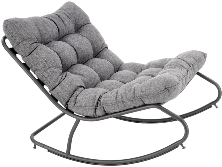 Крісло-гойдалка Halmar Gatto Сіре (5905248125155) - зображення 3