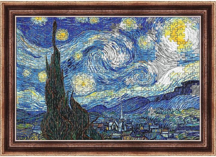 Puzzle Trefl Puzzlorama Gwiaździsta Noc, Vincent van Gogh Bridgeman 500 elementów 37544 (5900511375442) - obraz 3