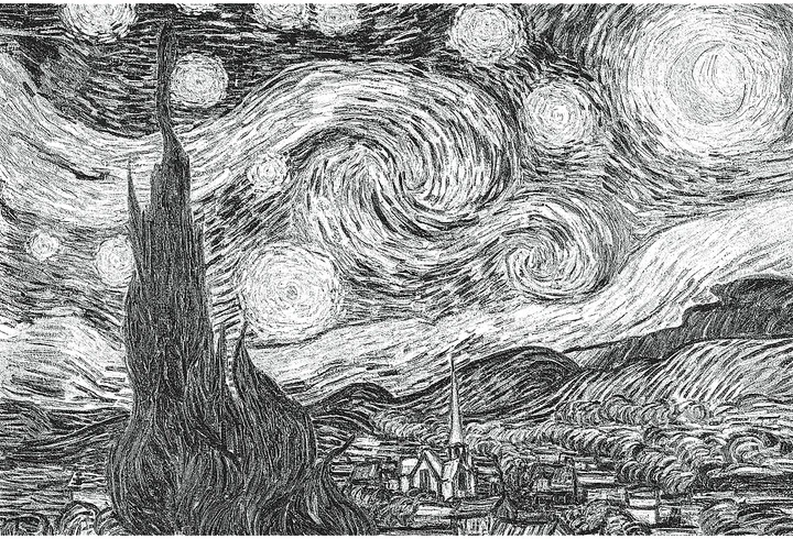 Puzzle Trefl Puzzlorama Gwiaździsta Noc, Vincent van Gogh Bridgeman 500 elementów 37544 (5900511375442) - obraz 4