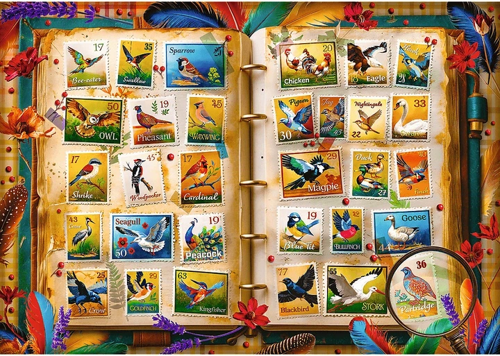 Пазл Trefl Колекція марок: Атлас птахів 1000 елементів 10979 (5900511109795) - зображення 3