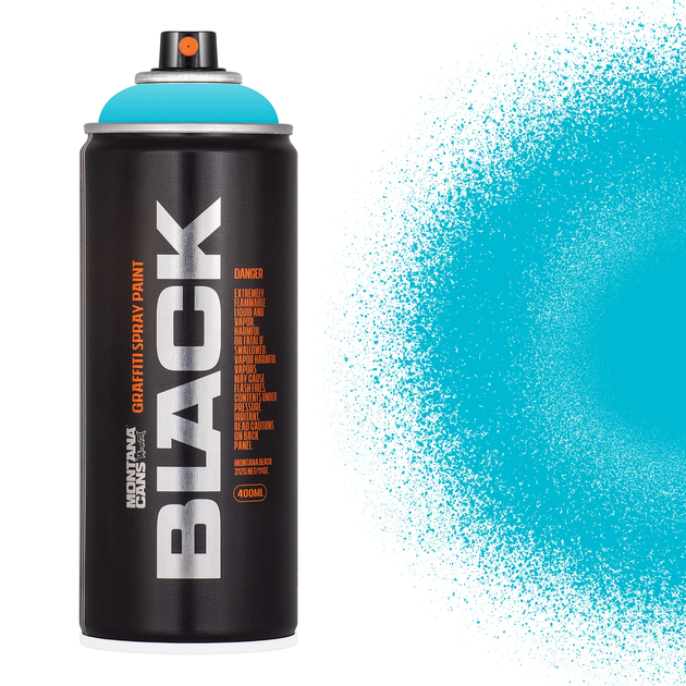 Нітро фарба-спрей Montana Black TR5000 True Cyan (Насичено-блакитний) 400 мл - Фото 1 Нітро фарба-спрей Montana Black TR5000 True Cyan (Насичено-блакитний) 400 мл - зображення 1