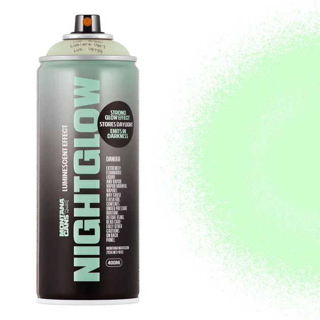 Аэрозольная краска Montana Night Glow 1000 Luminescent Green (Зеленая) 400 мл - Фото 1 Аэрозольная краска Montana Night Glow 1000 Luminescent Green (Зеленая) 400 мл - изображение 1